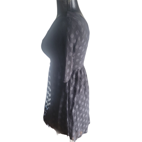 Volcom Black Mesh Polka Dot Scoop Neck Dress XS - Picture 5 of 7